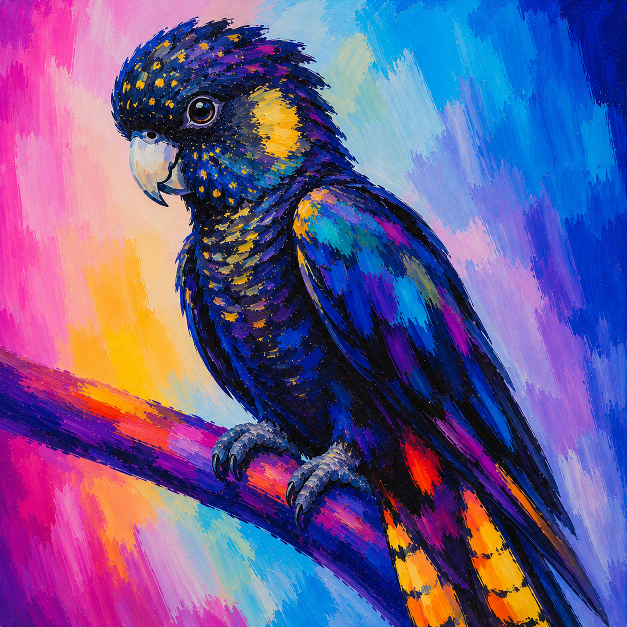 Mama Printed It | Australian Black Cockatoo Postcard – Vibrant Native Bird Collection
